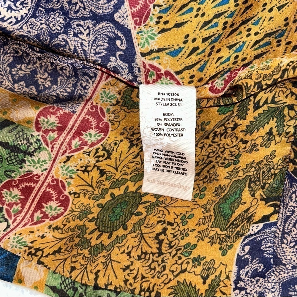 🌟 Soft Surroundings Open Front Izmir Mixed Print Boho Cardigan Jacket - Size XS🌟 - Picture 8 of 8